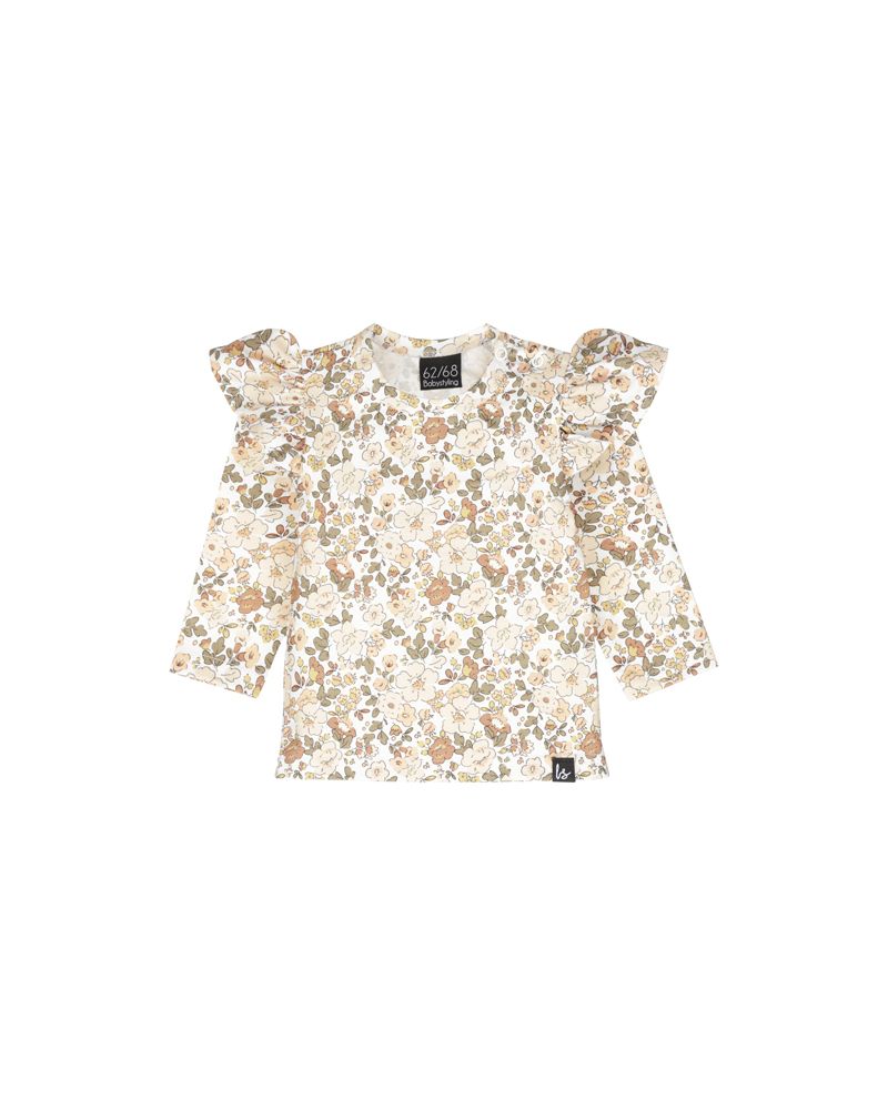 Ruffle longsleeve boho flowers