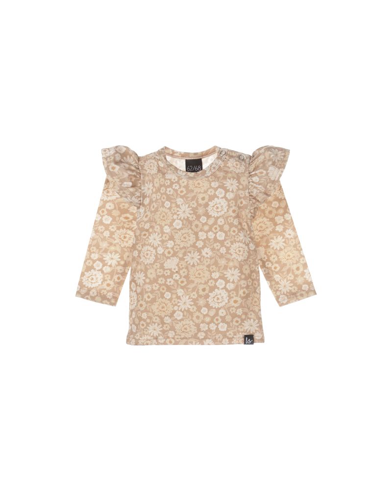 Ruffle longsleeve botanical blossom (walnut)