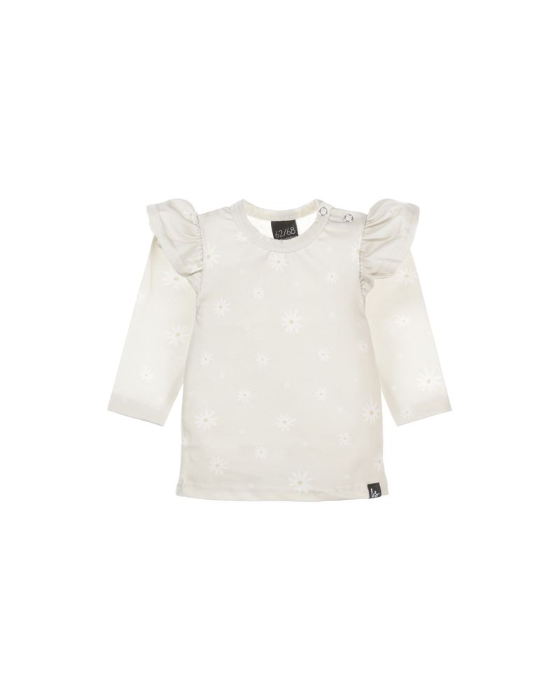 Ruffle longsleeve madeliefjes (sand)