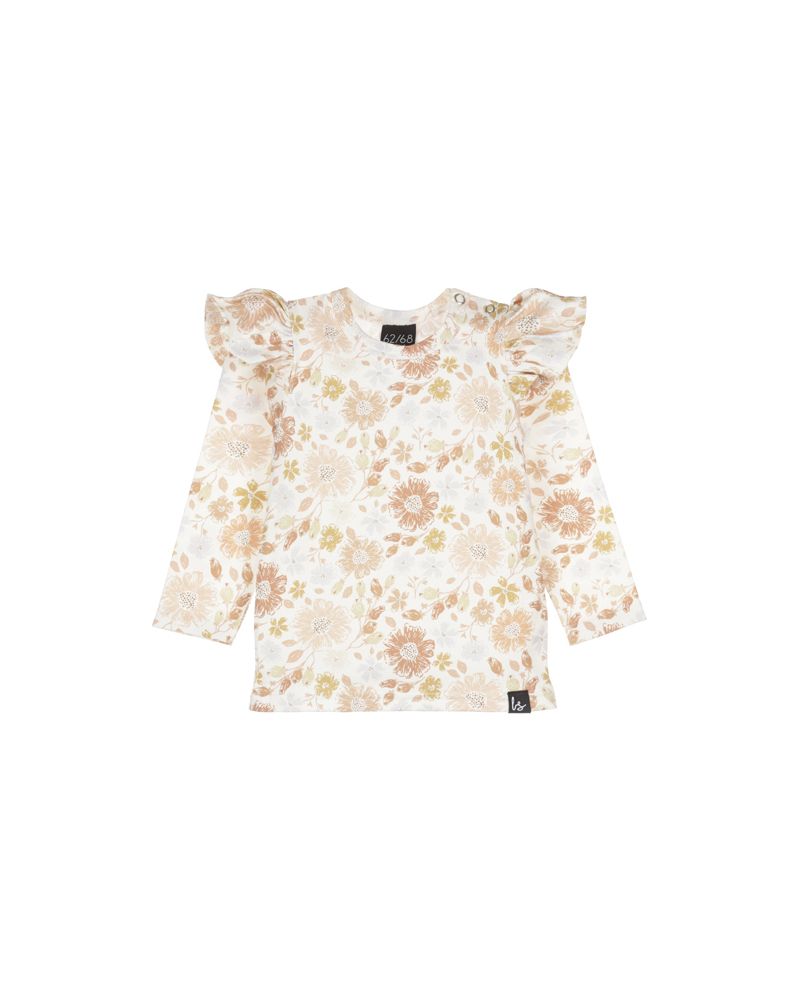Ruffle longsleeve martine flower blue