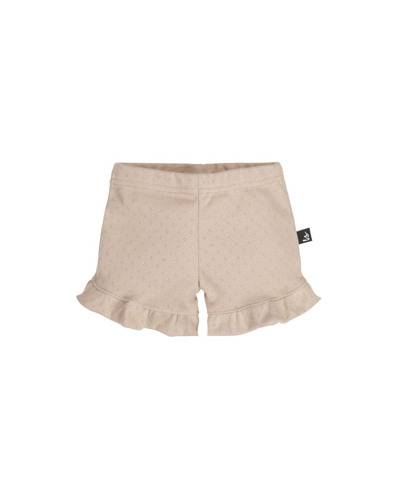 Ruffle short pointelle beige