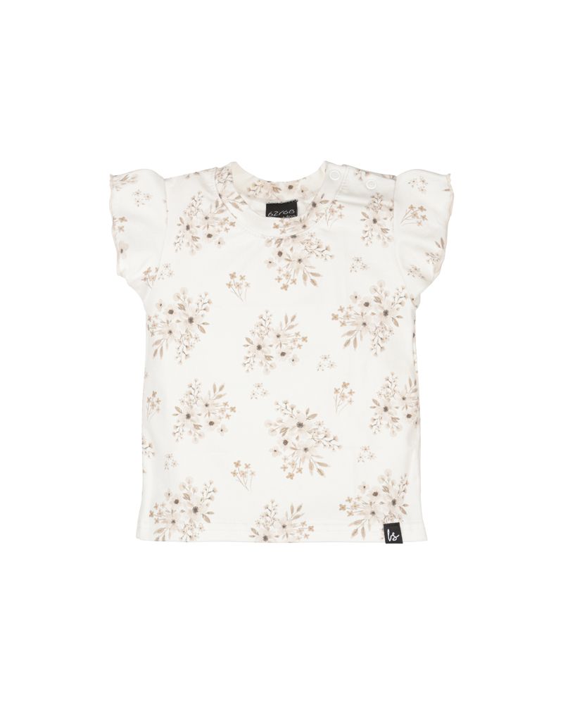 Ruffle sleeves t-shirt Flower Betty Beige