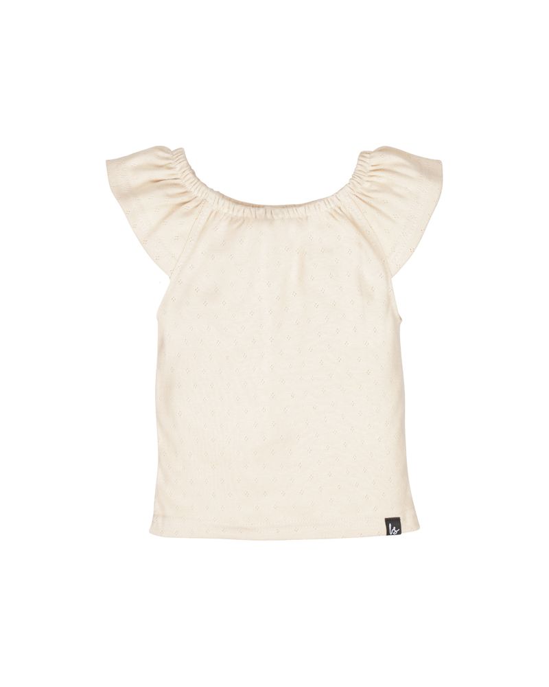 Ruffle top pointelle sand
