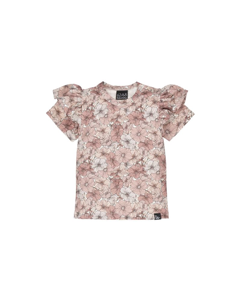 Ruffle t-shirt bloesem nude/roze