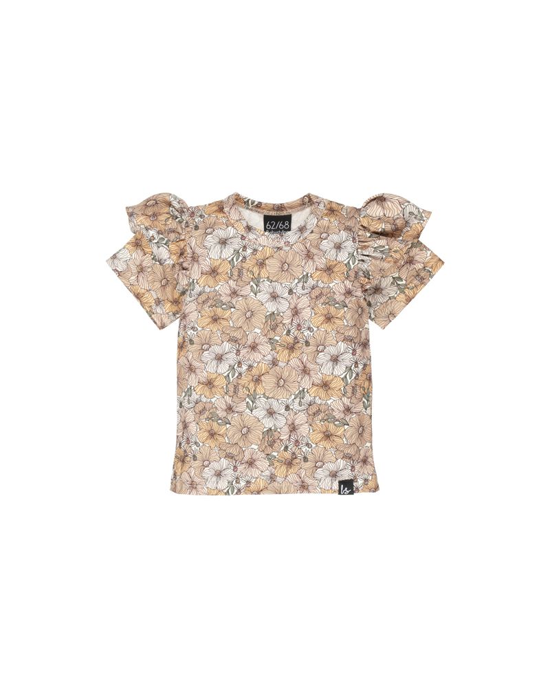 Ruffle t-shirt bloesem nude/yellow