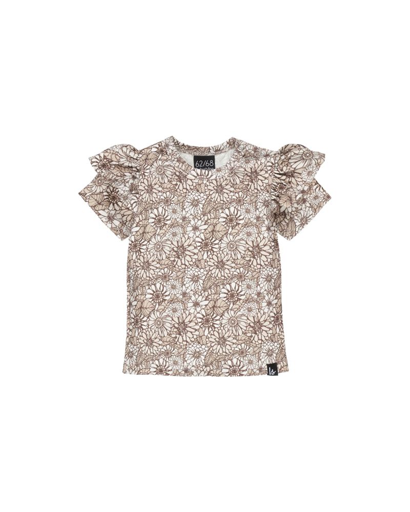 Ruffle t-shirt retro flowers