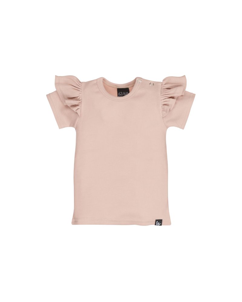 Ruffle t-shirt rib (roze)