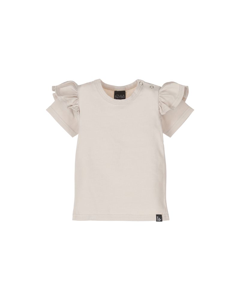 Ruffle t-shirt soft sand