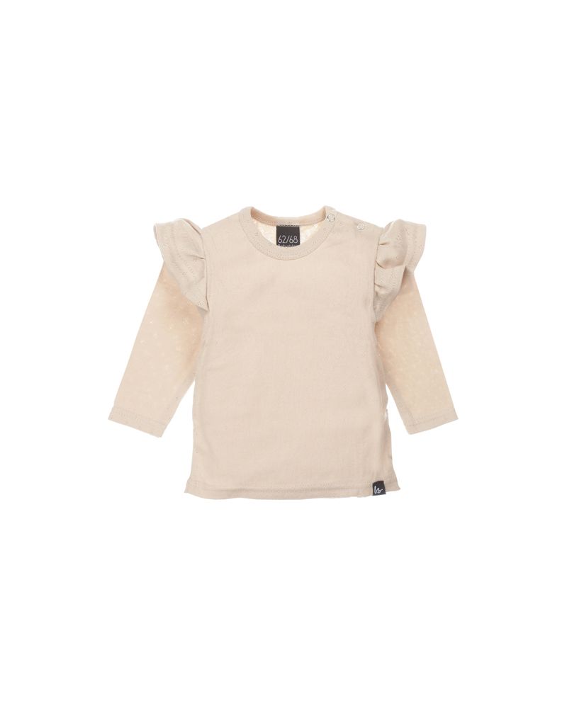 Ruffle tunic pointelle (sand)