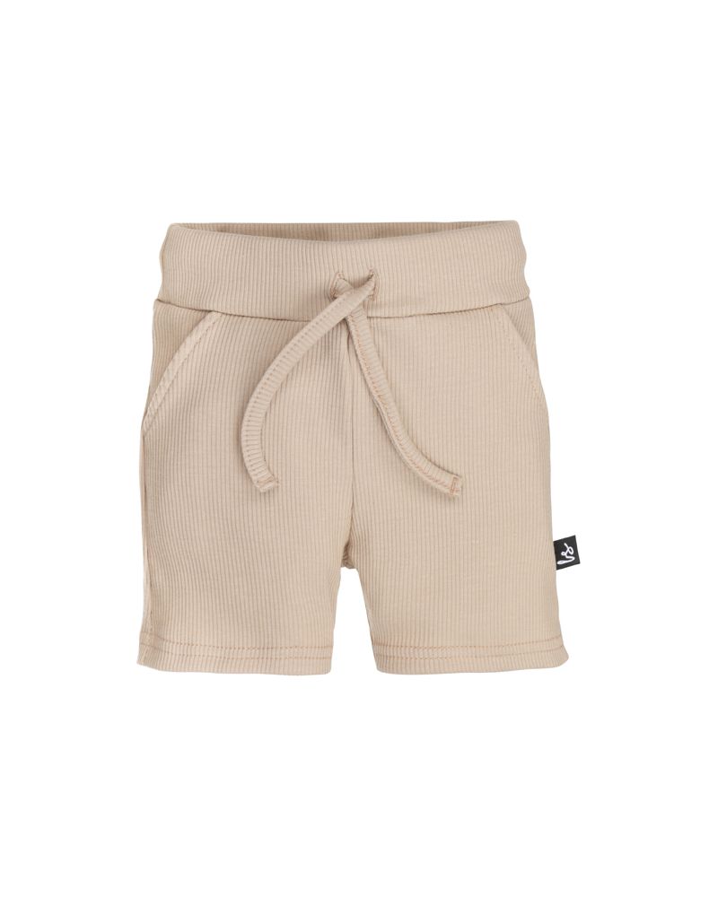 Short with pockets rib jersey beige