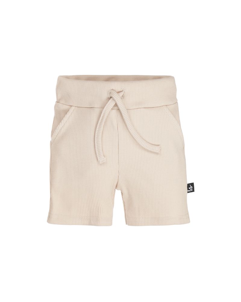 Short with pockets rib jersey sand