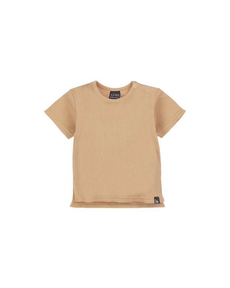 Split t-shirt rib jersey camel