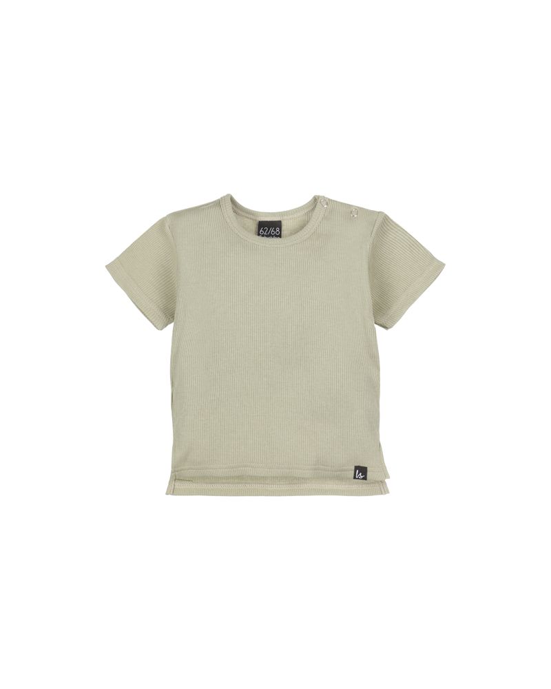 Split t-shirt rib jersey dark green