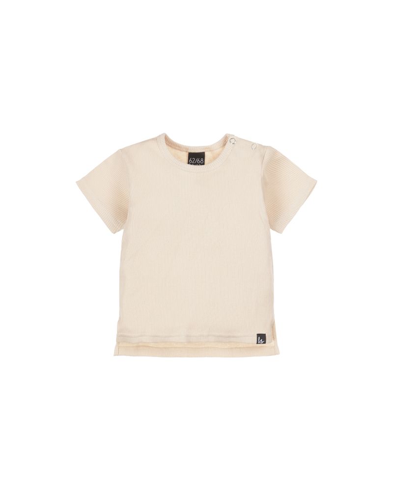 Split t-shirt rib jersey sand