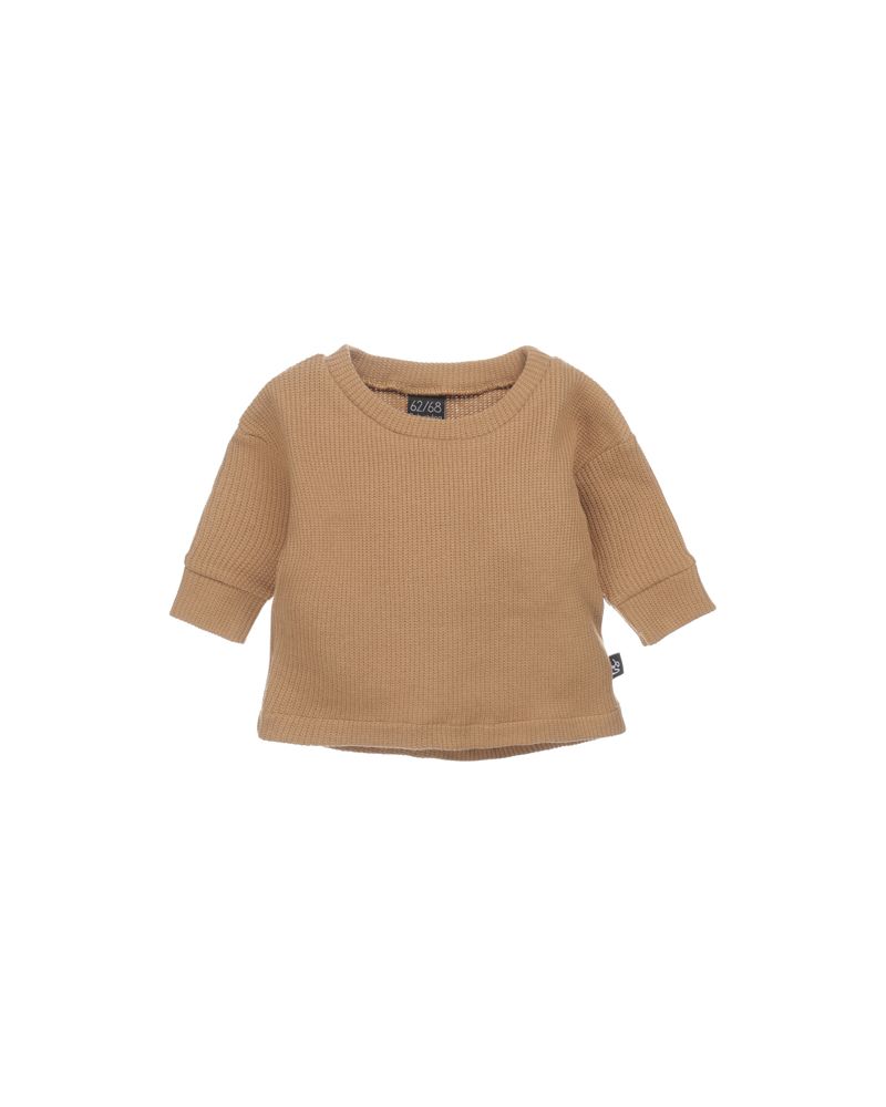 Subtly knitted sweater (loose fit) (camel)
