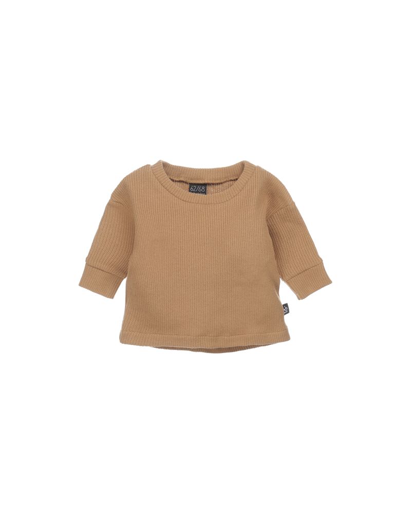 Subtly knitted sweater (loose fit) (camel)