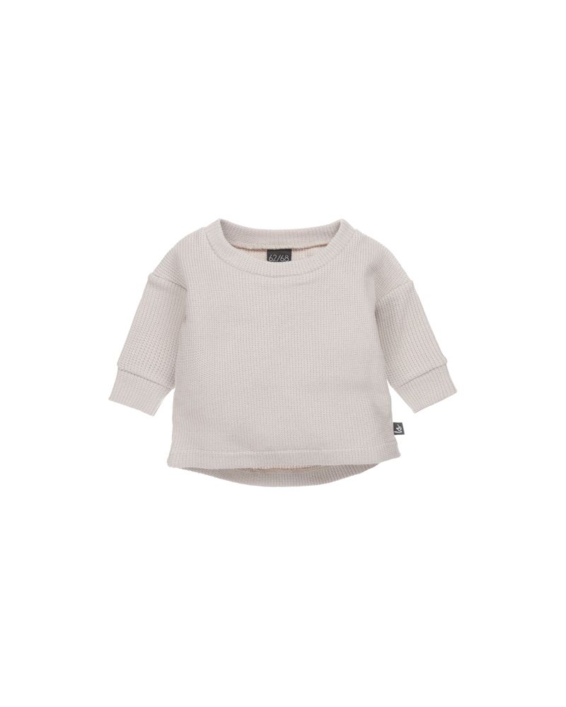 Subtly knitted sweater (loose fit) (sand) 