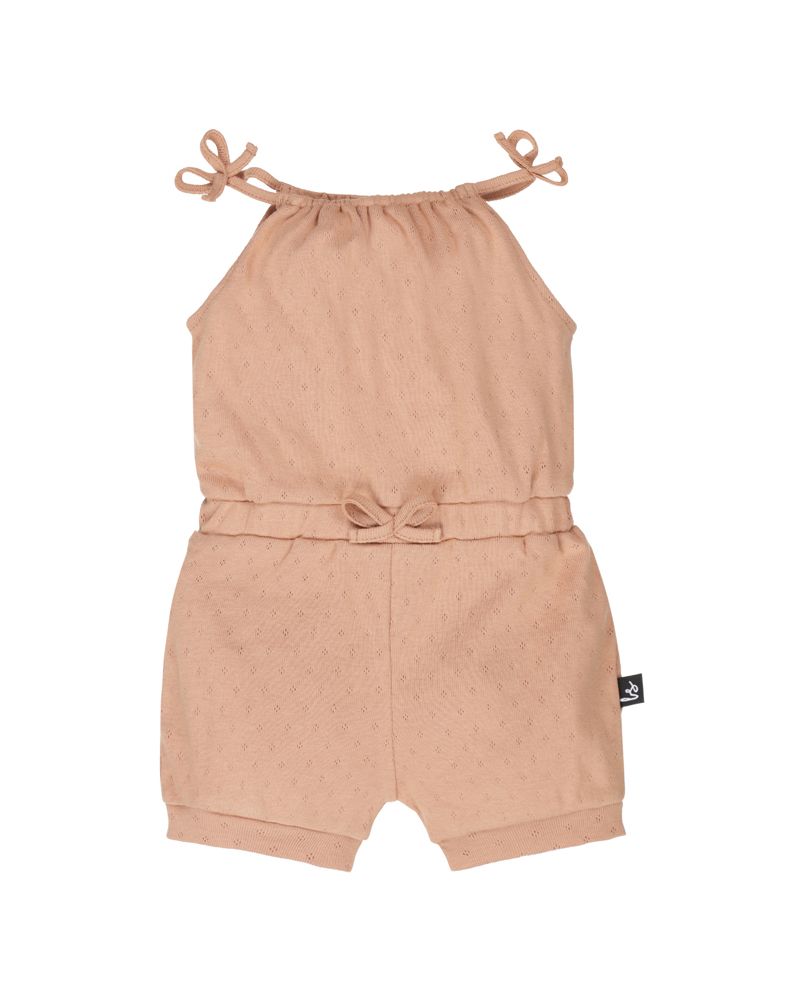 Summer onesie pointelle camel