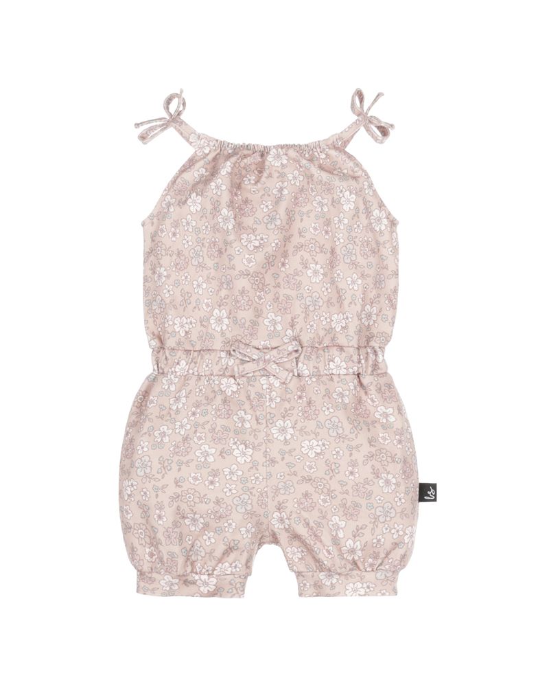 Summer onesie retro flowers brown turquoise