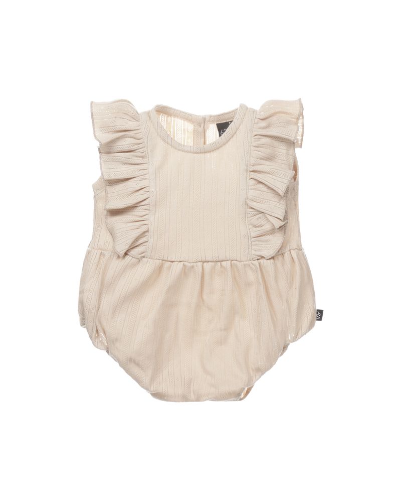 Summer ruffle playsuit pointelle (sand)