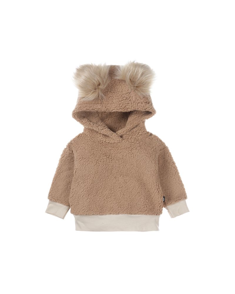 Teddy capuchon sweater pompom (light oak)