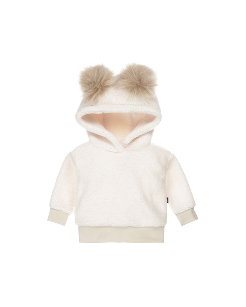 Teddy capuchon sweater pompom (nude)