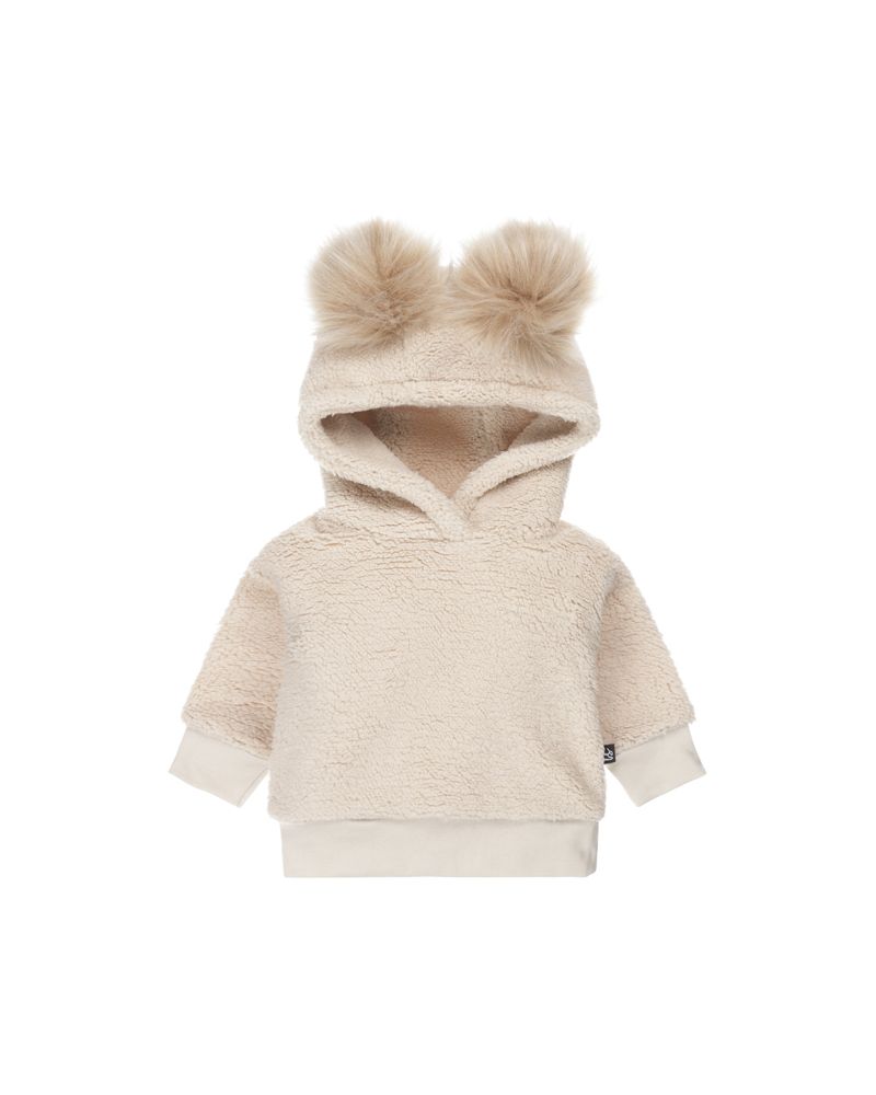 Teddy capuchon sweater pompom (sand)