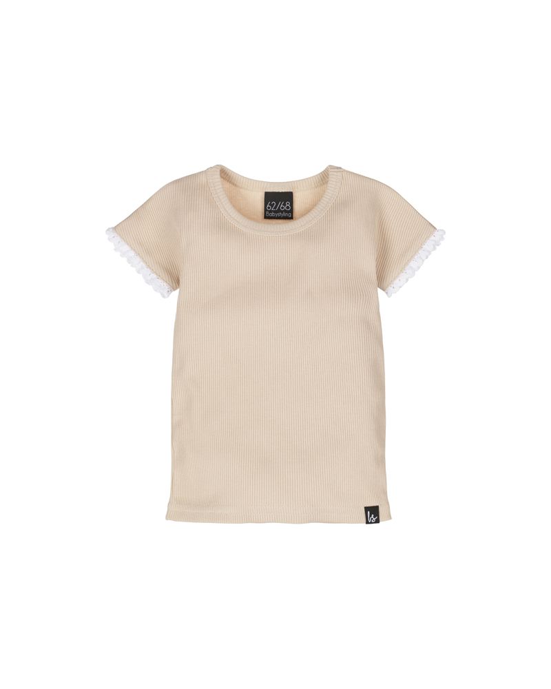 T-shirt lace rib soft sand