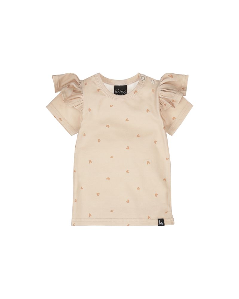 Ruffle t-shirt little hearts rose