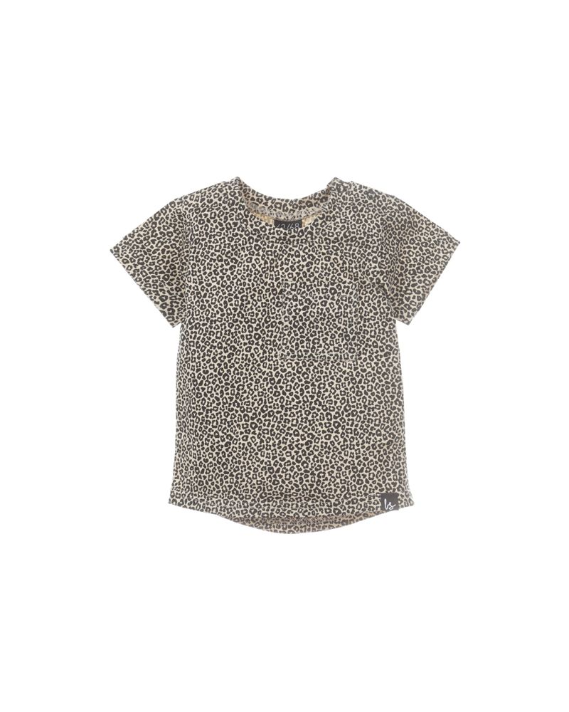 T-shirt small pocket (luipaard)