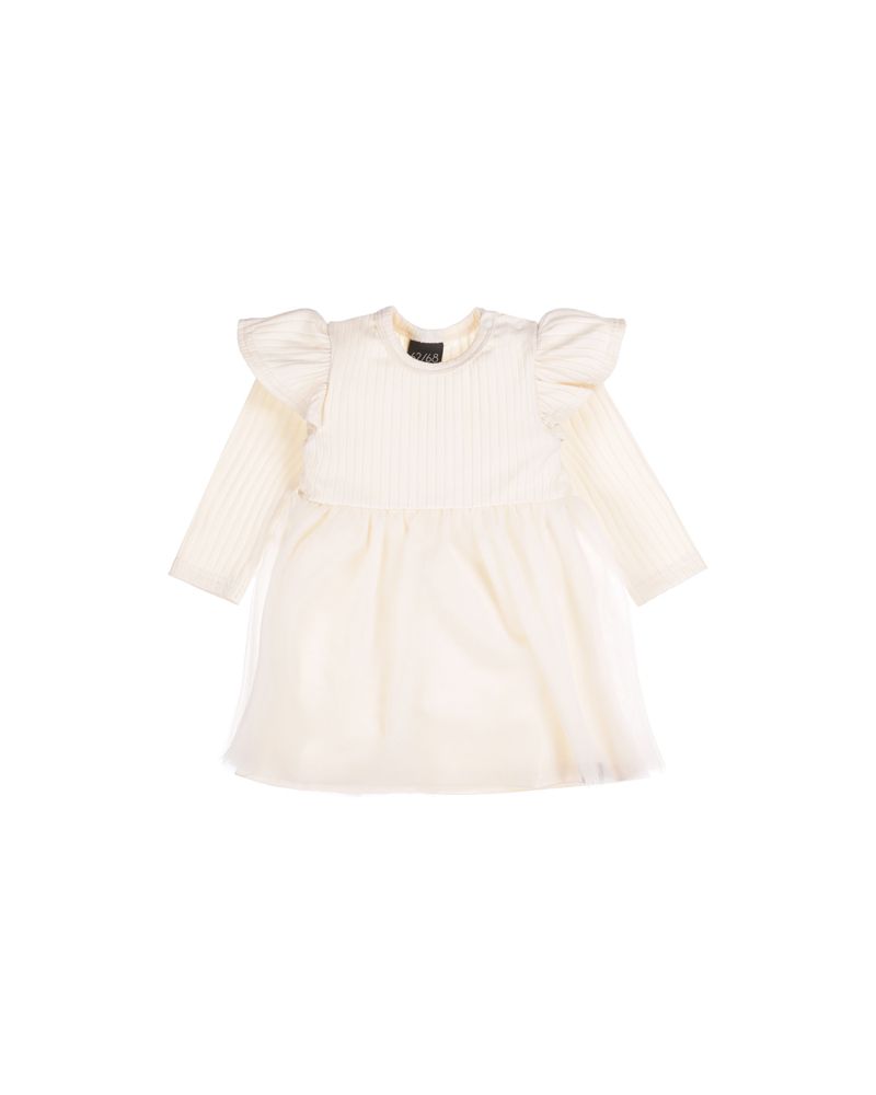 Tule jurkje groovy rib (light beige)