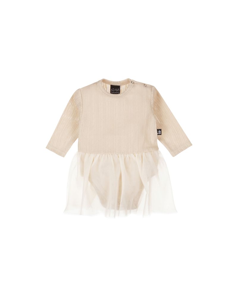 Tutu romper pointelle beige