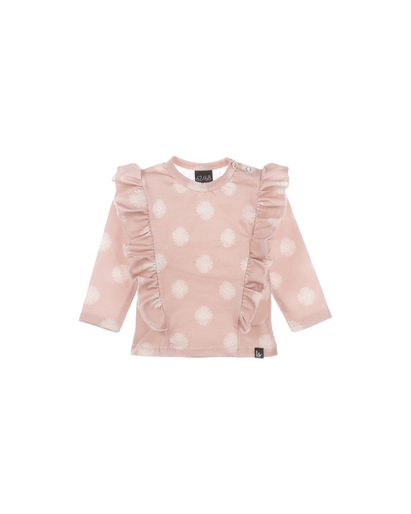 Vertical ruffle longsleeve magnolia (oudroze)