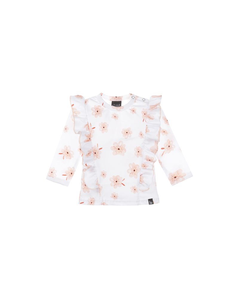 Vertical ruffle longsleeve rose blossom flowers (dusty pink)