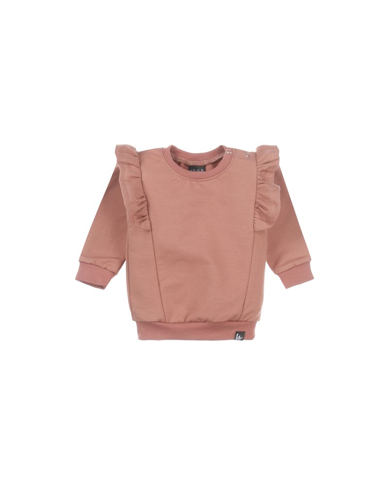 Vertical ruffle sweater (clay pink)