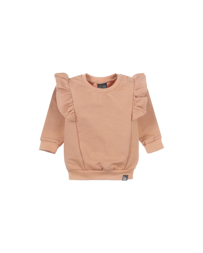 Vertical ruffle sweater (peach)