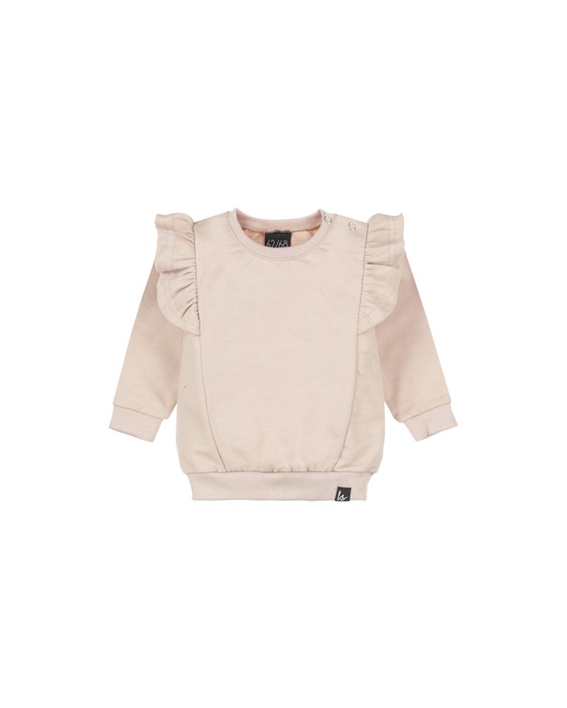Vertical ruffle sweater (soft beige)