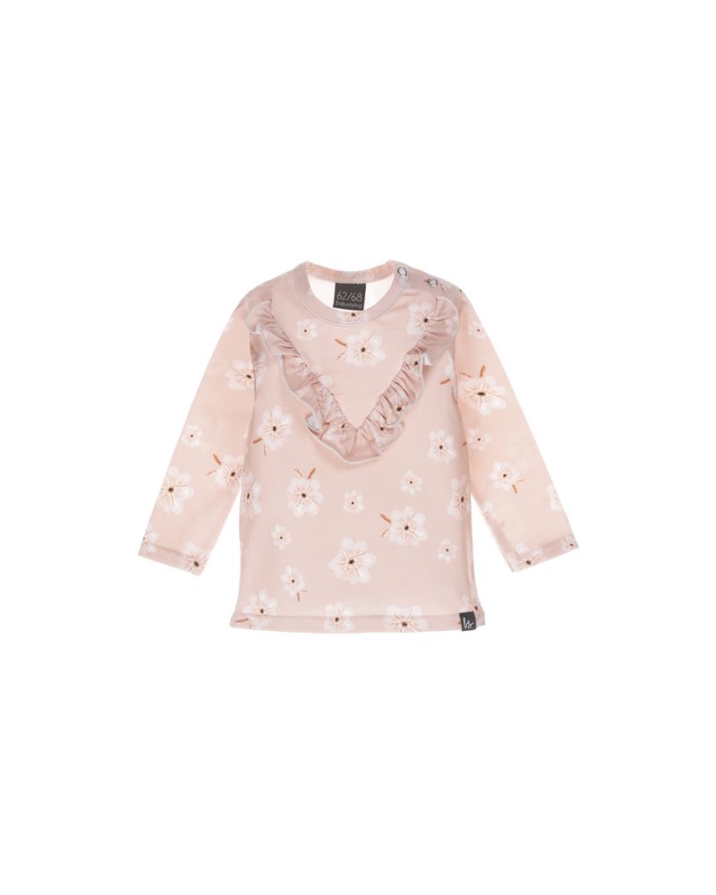 V-shape longsleeve rose blossom flowers (dusty pink)