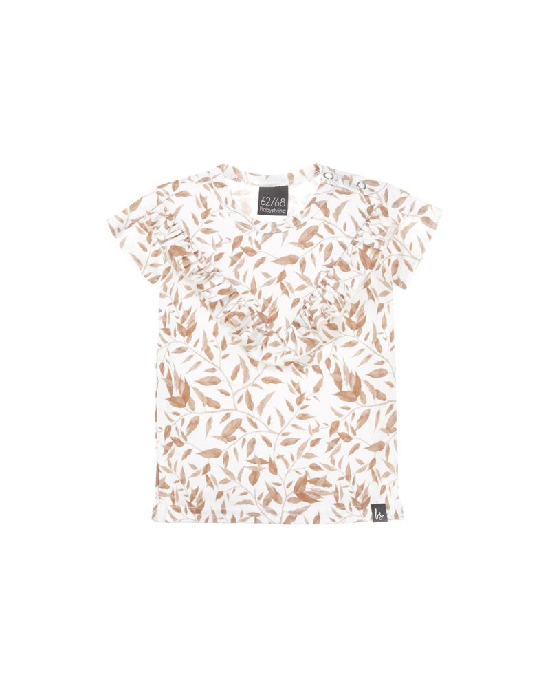 V-shape ruffle t-shirt autumn blossom