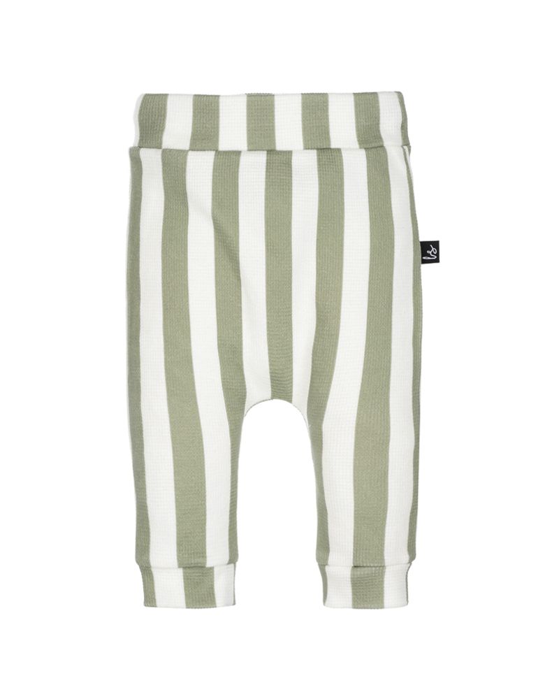 Wafel broekje vertical stripe green