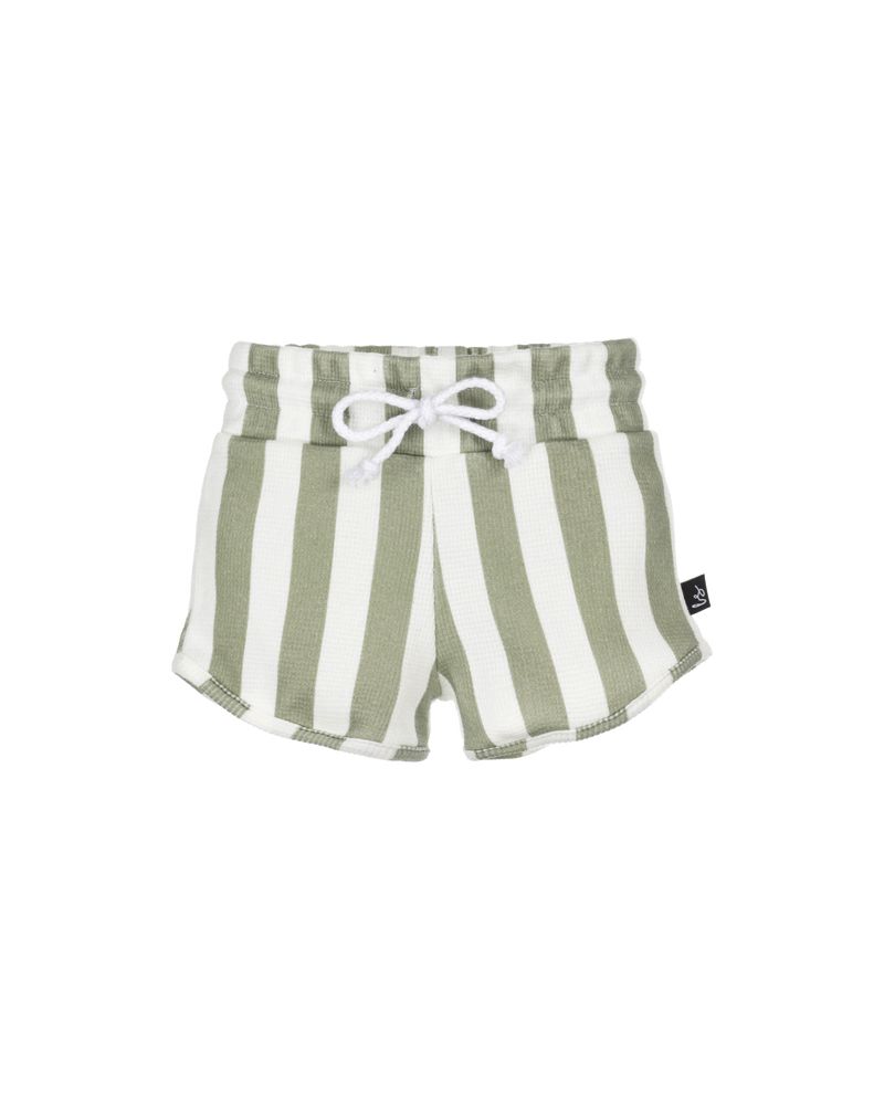 Wafel short vertical stripe green