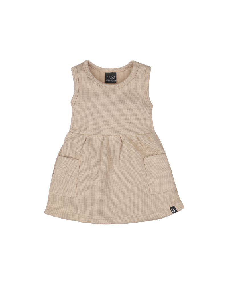 Wafel summer dress dark beige