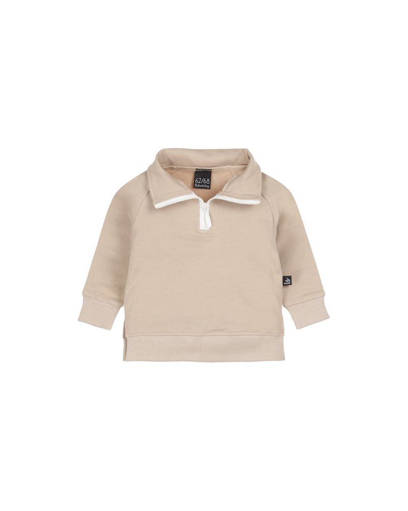 Zipper sweater beige