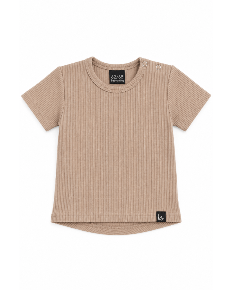 Rib t-shirt jersey beige