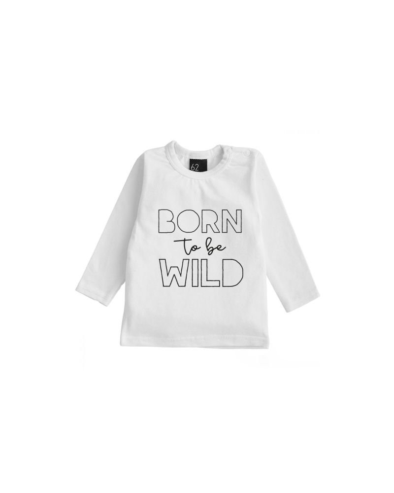 Born to be wild longsleeve wit/zwart