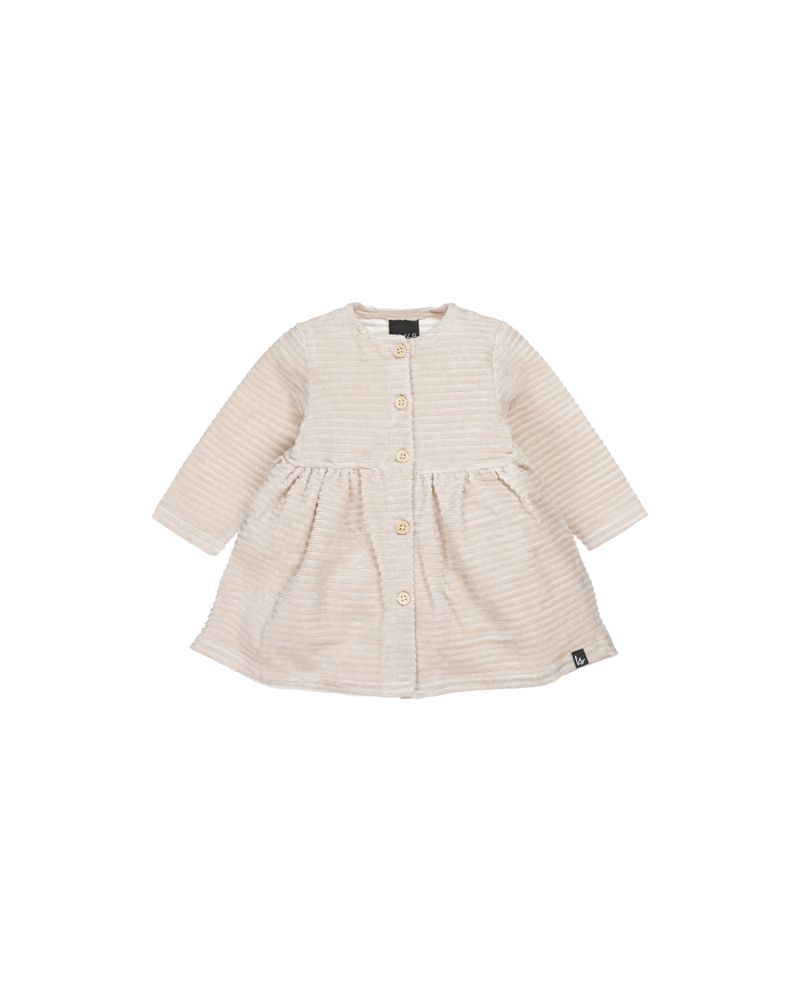 Button dress corduroy sand
