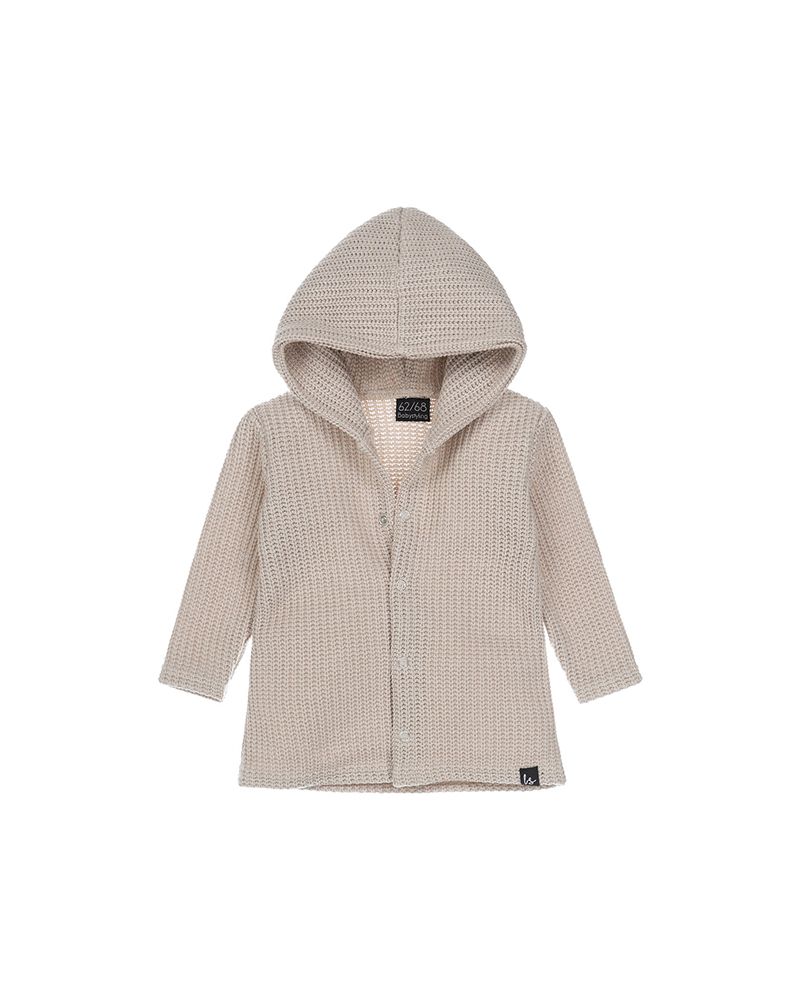 Capuchon vest gebreid (sand)