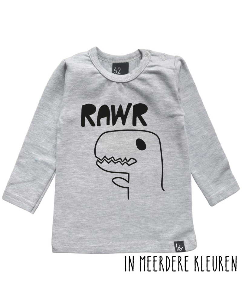 Dino longsleeve grijs/zwart