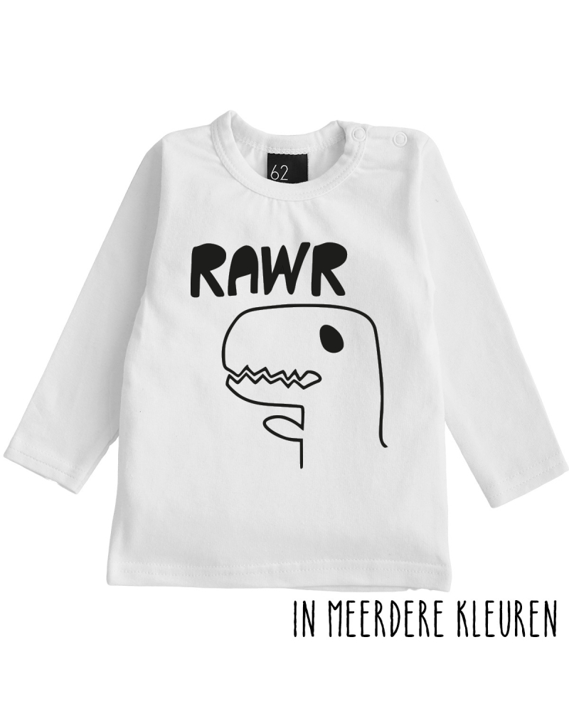 Dino longsleeve wit/zwart