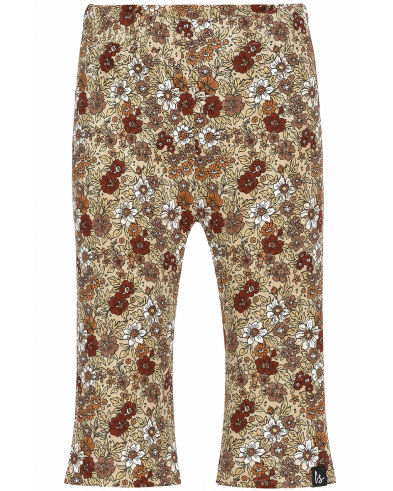 Flared pants flower forrest (beige)